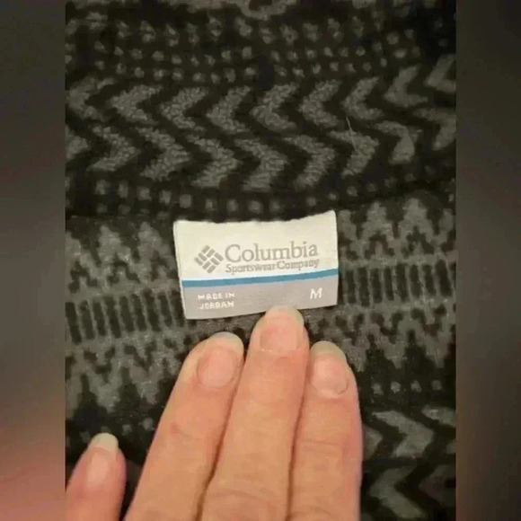 Columbia 3/4 zip black & grey Aztec fleece top, women’s M - Picture 7 of 8